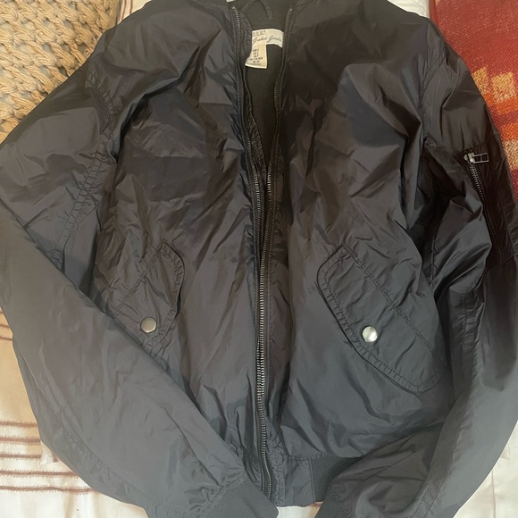 H&M Jackets & Coats Hm Black Bomber Jacket Poshmark